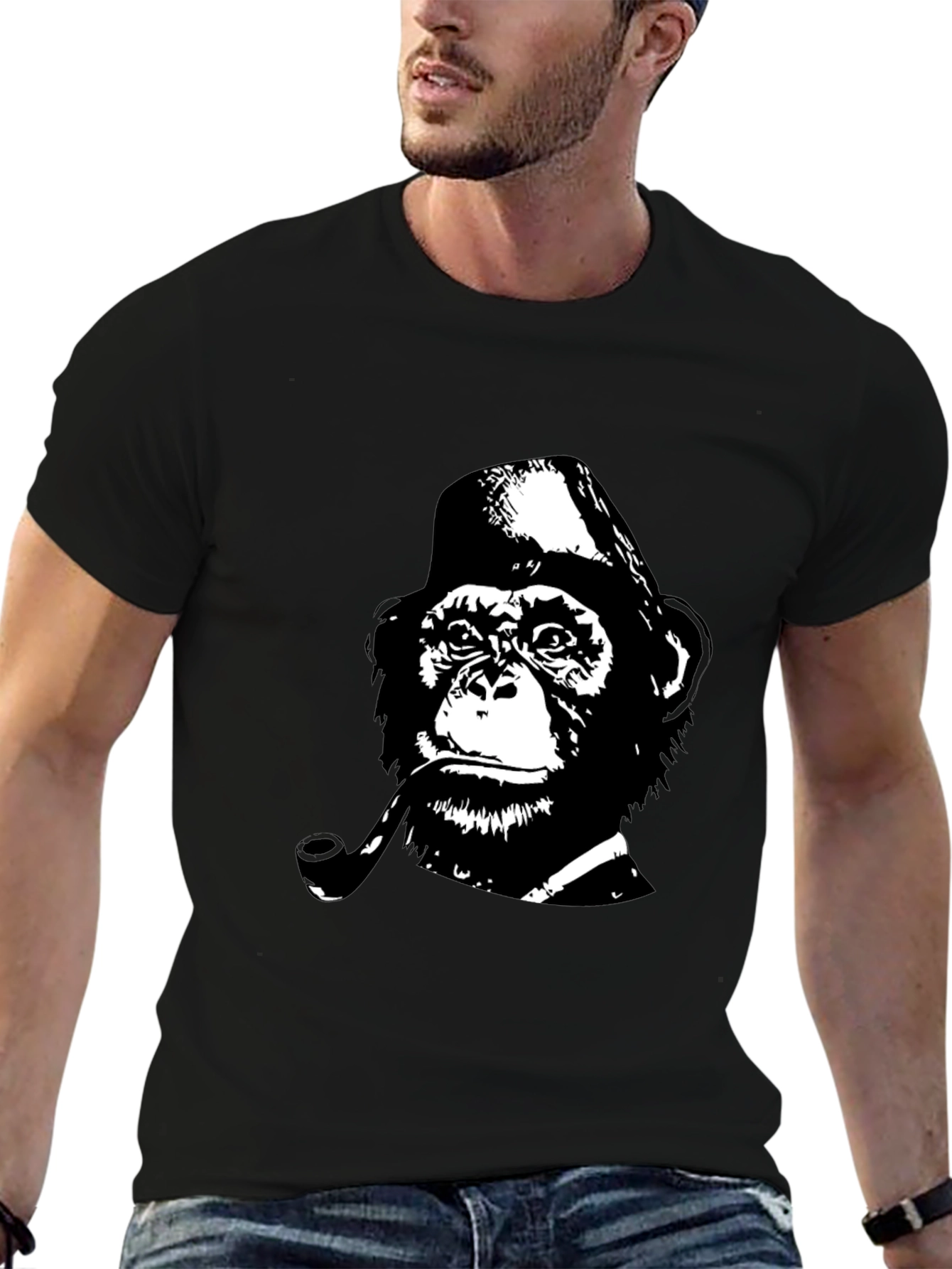 Monkey Detective T-Shirt - Black