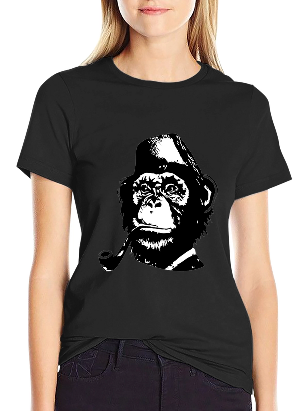 Monkey Detective T-Shirt - Black