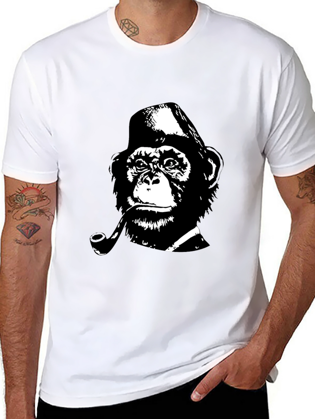 Monkey Detective T-Shirt - Black