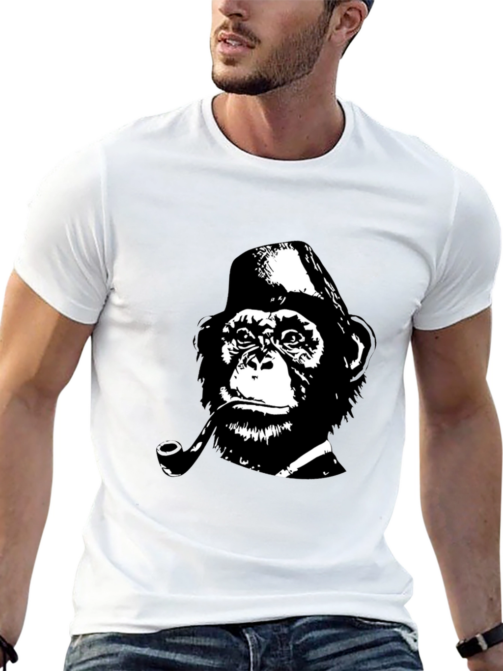 Monkey Detective T-Shirt - Black