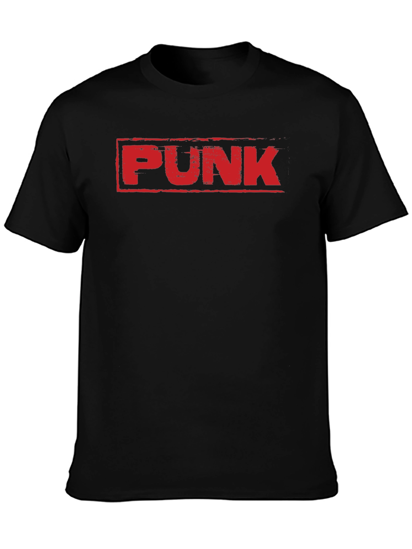 Punk Graphic T-Shirt - Bold Red Print on Black