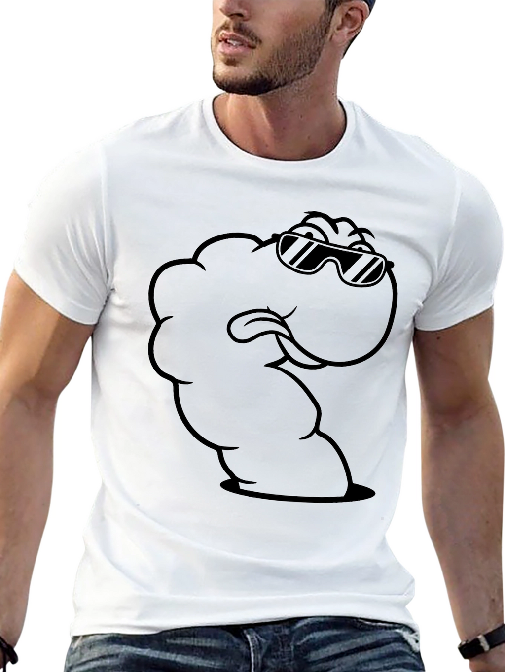 Cool Cartoon Worm Graphic T-Shirt