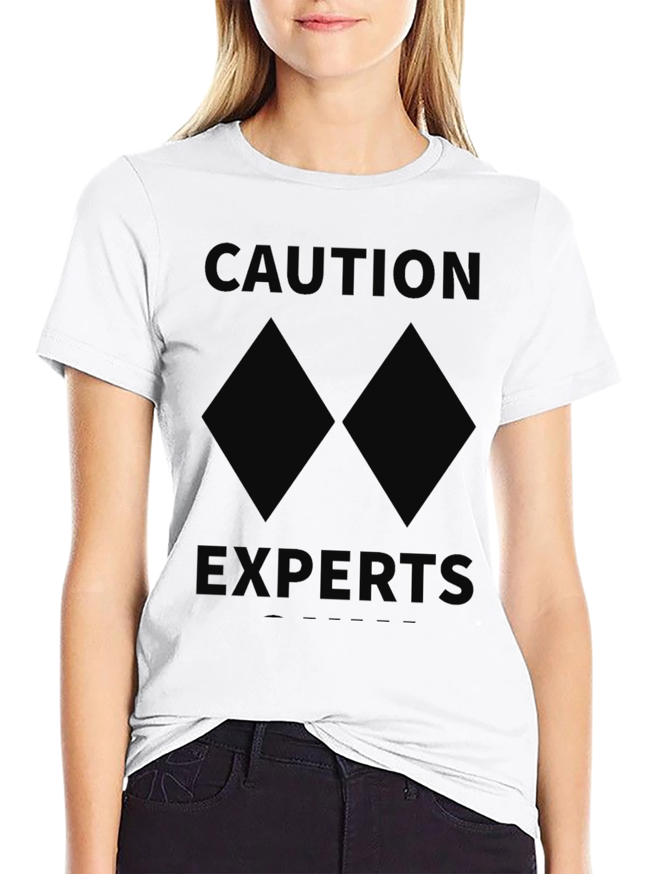 Caution Experts Double Black Diamond Skiing T-Shirt