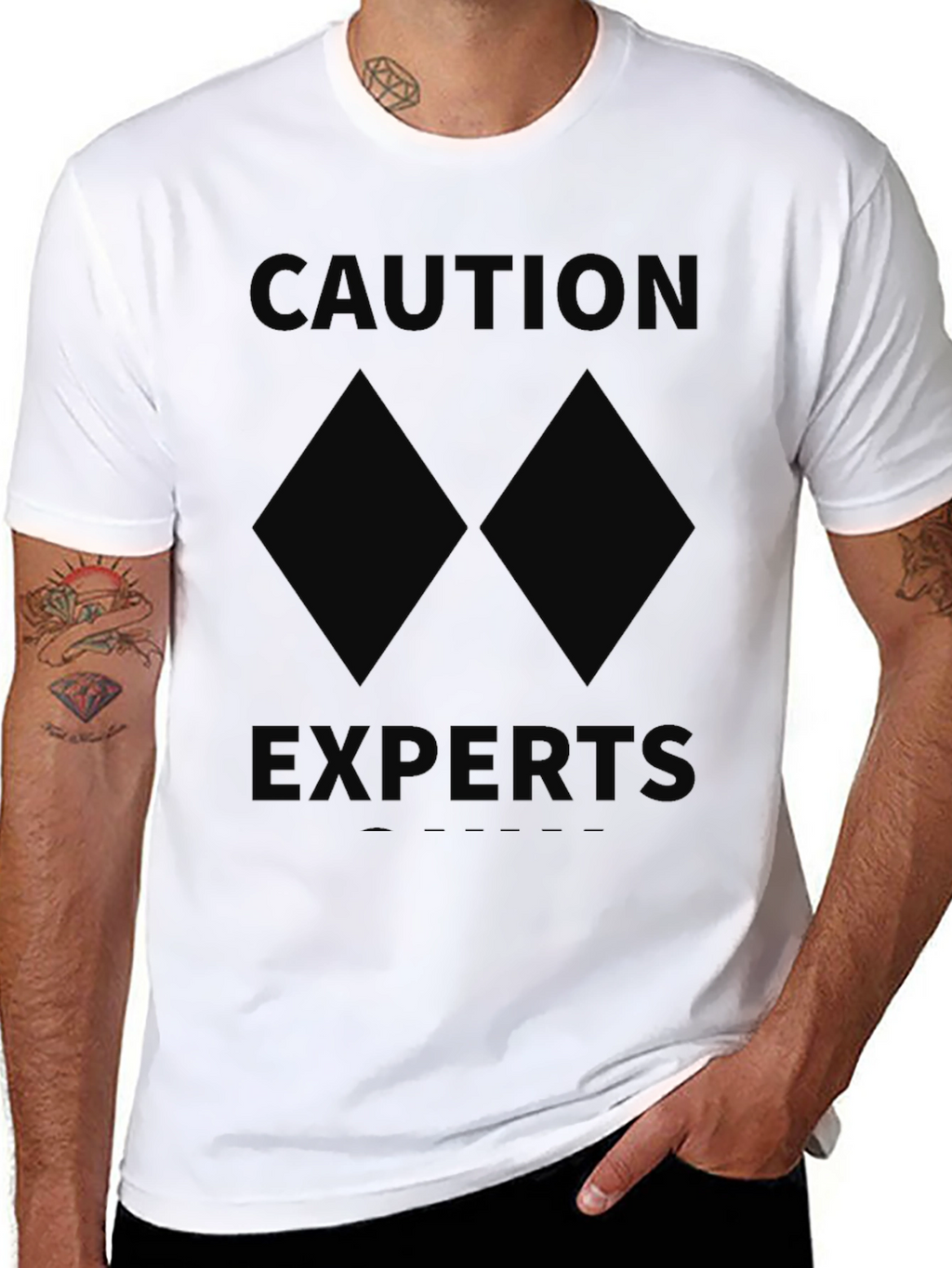 Caution Experts Double Black Diamond Skiing T-Shirt
