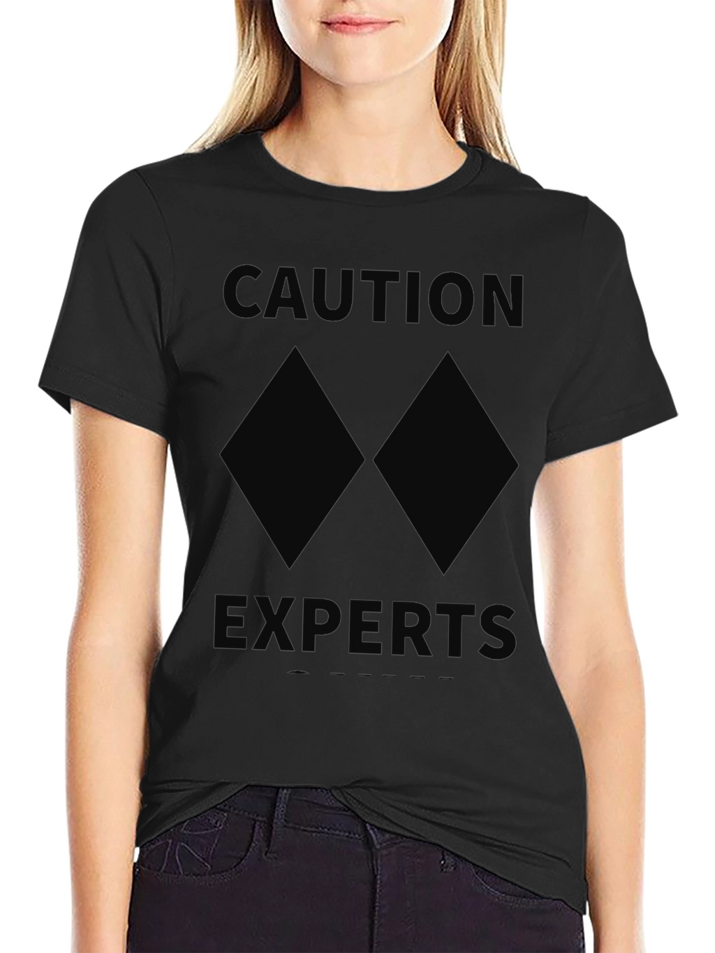 Caution Experts Double Black Diamond Skiing T-Shirt
