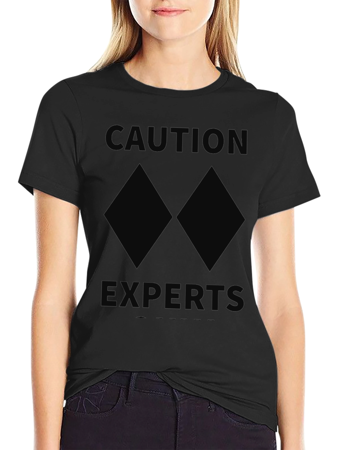 Caution Experts Double Black Diamond Skiing T-Shirt