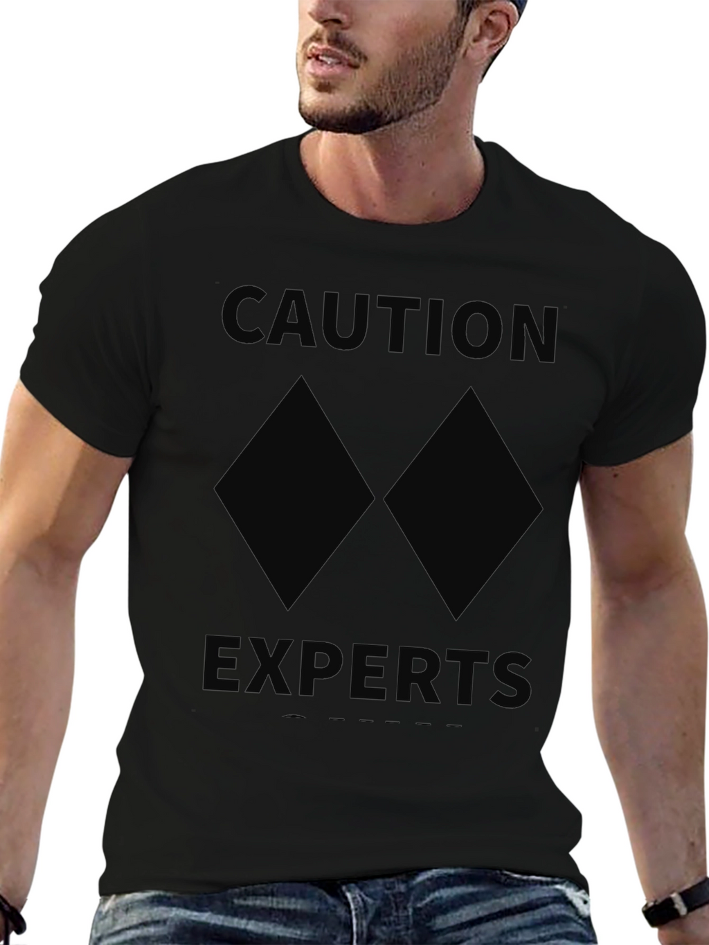 Caution Experts Double Black Diamond Skiing T-Shirt