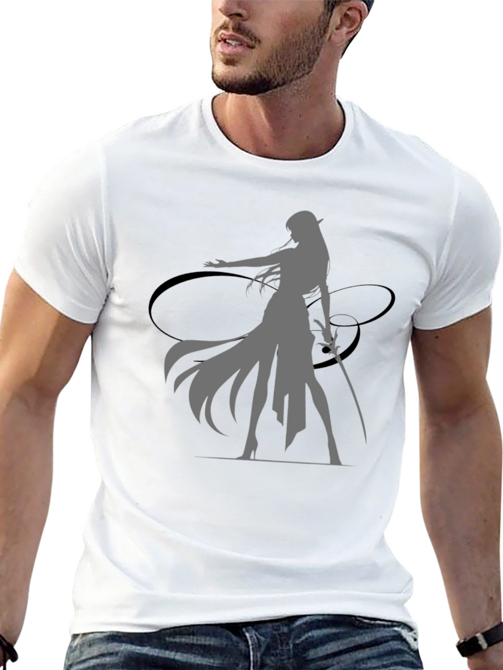 Fantasy Warrior Graphic Black T-Shirt