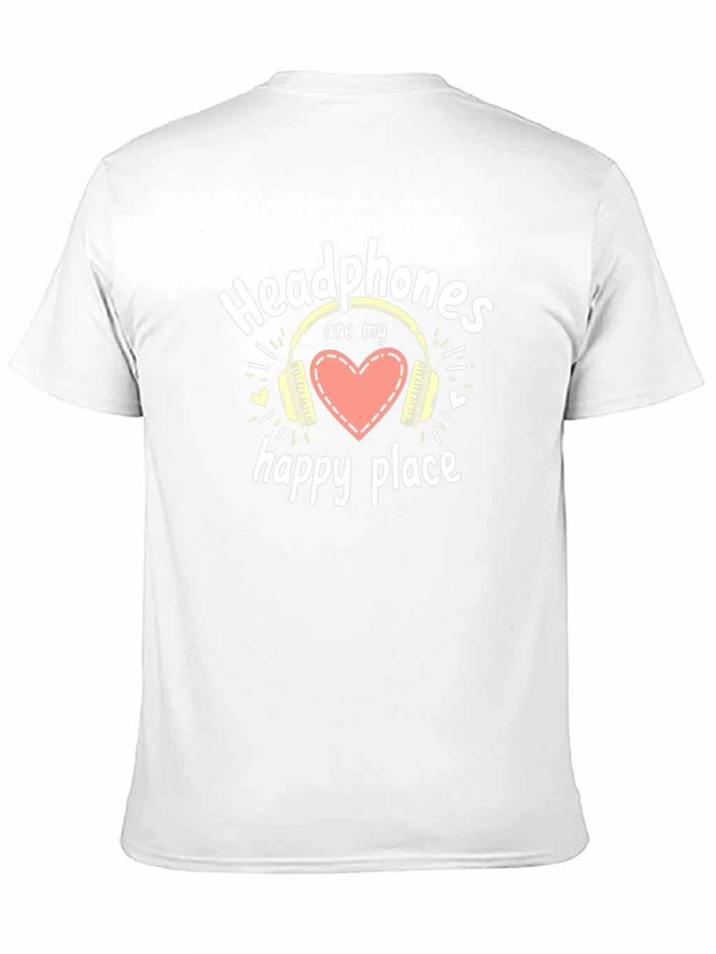 Headphones are My Happy Place Black T-Shirt