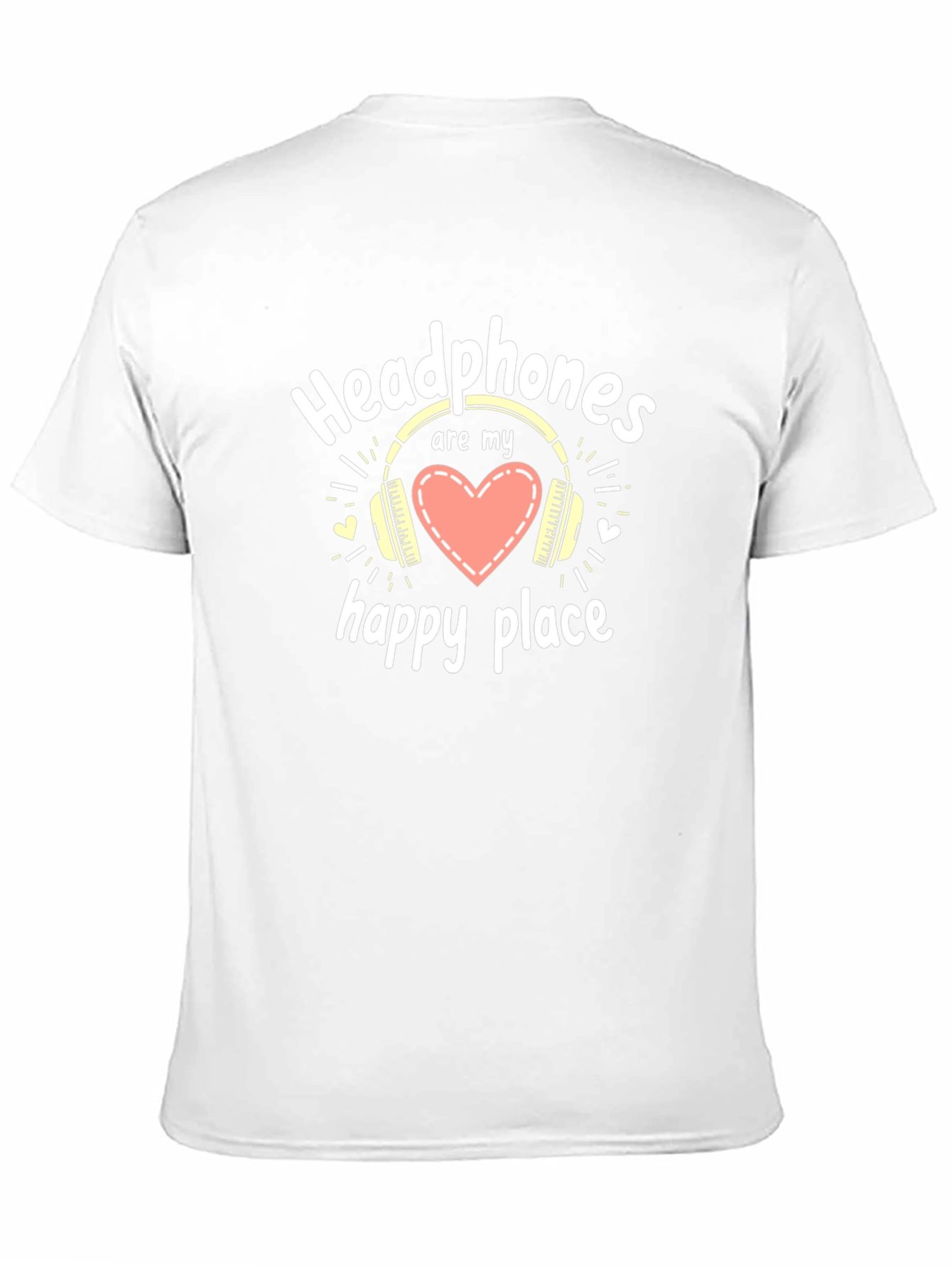 Headphones are My Happy Place Black T-Shirt
