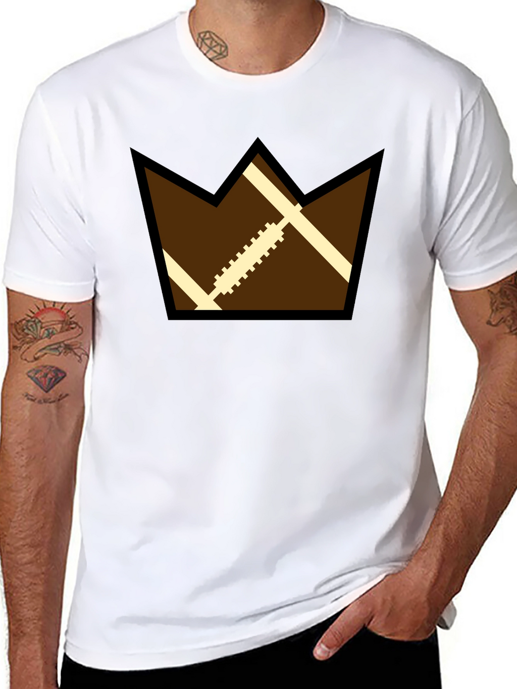 Football Crown Graphic Black T-Shirt