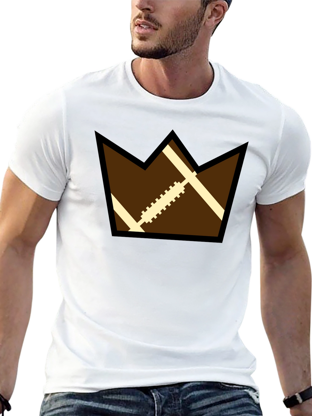 Football Crown Graphic Black T-Shirt