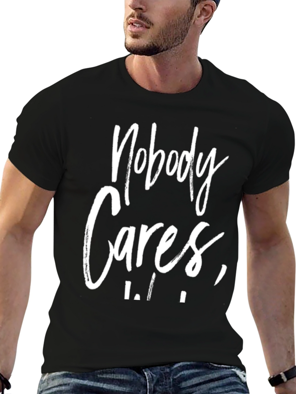 Nobody Cares Black Graphic Tee