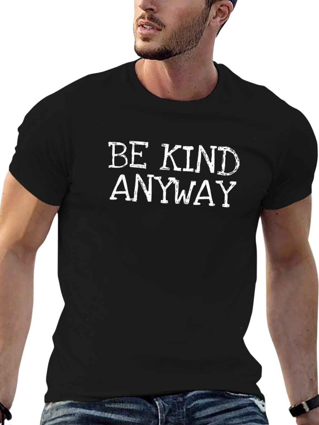 Be Kind Anyway Black Graphic T-Shirt