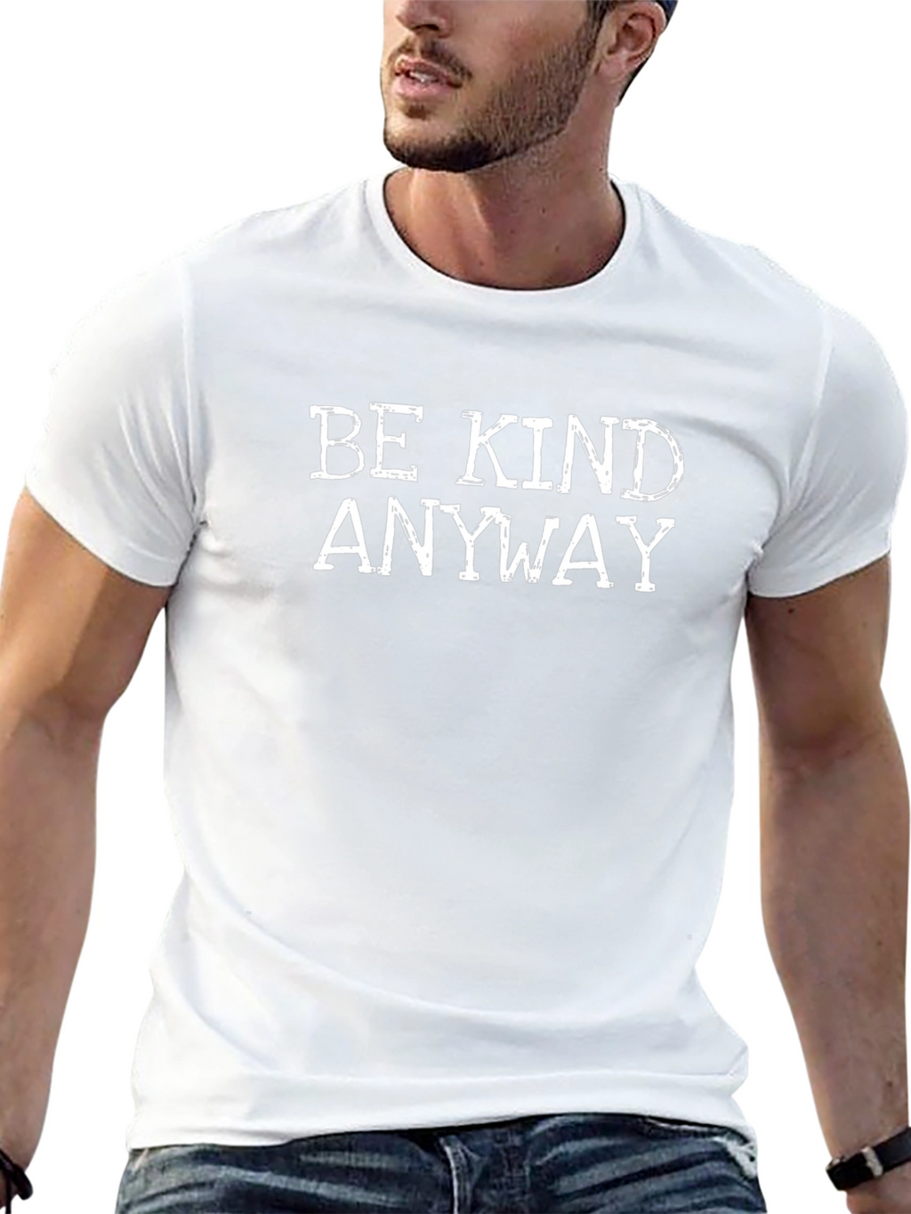 Be Kind Anyway Black Graphic T-Shirt