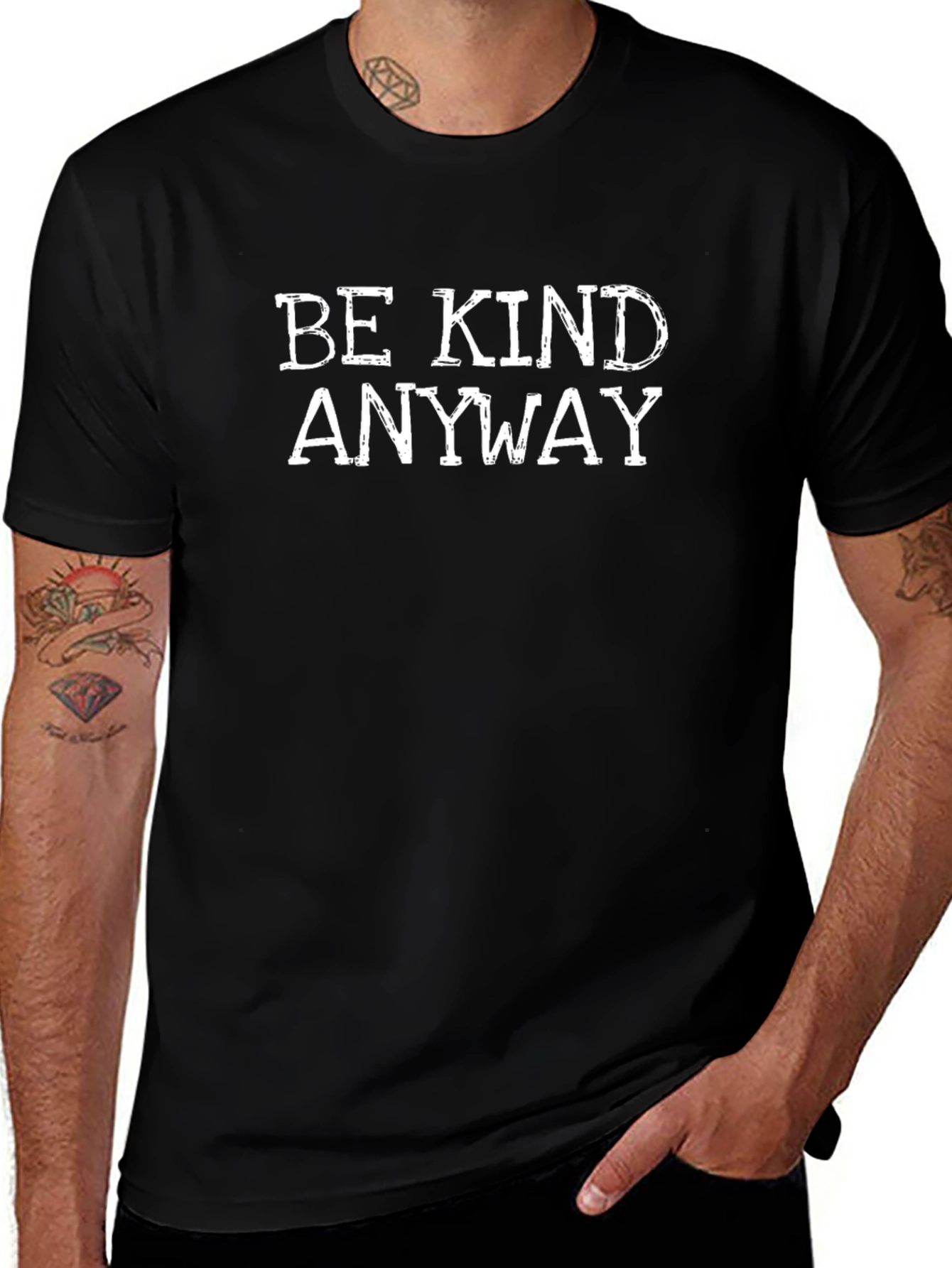 Be Kind Anyway Black Graphic T-Shirt