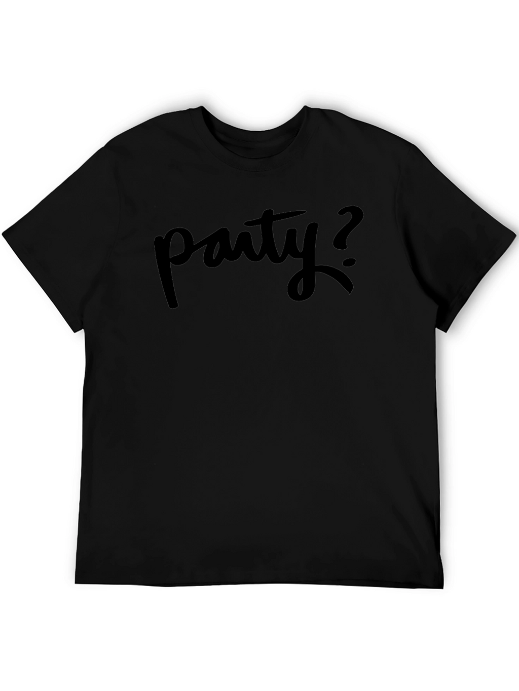 Party Question Mens Black T-Shirt
