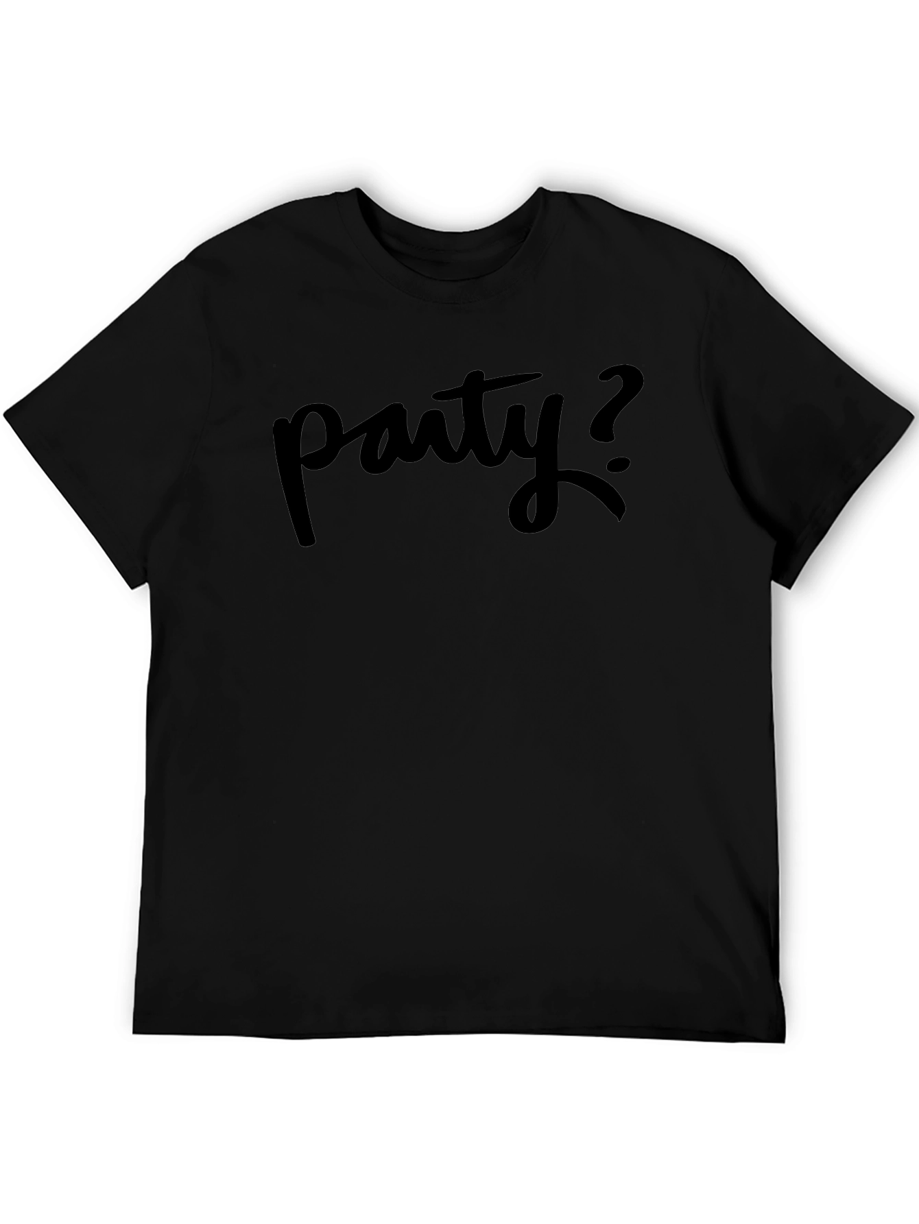 Party Question Mens Black T-Shirt