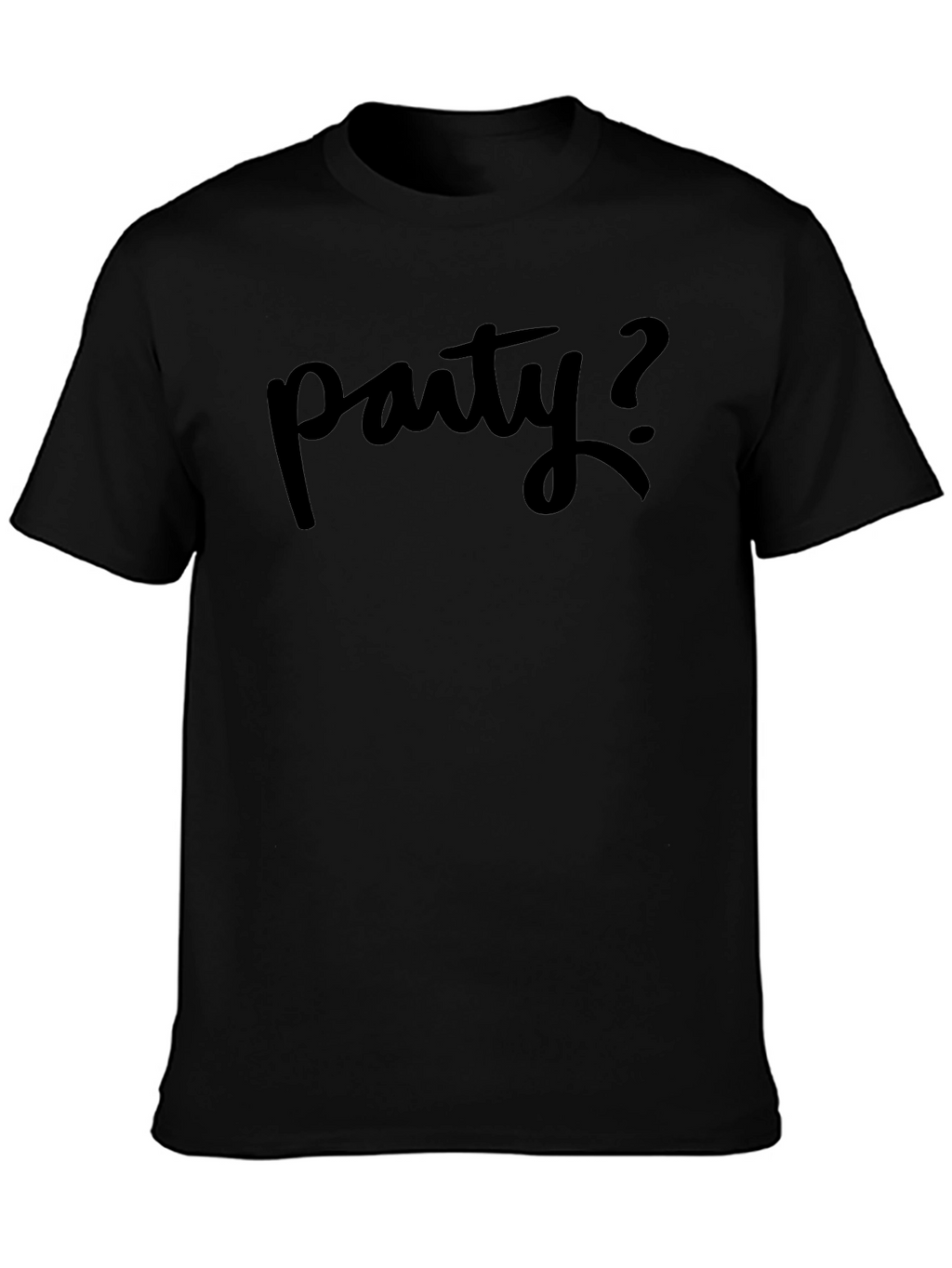 Party Question Mens Black T-Shirt