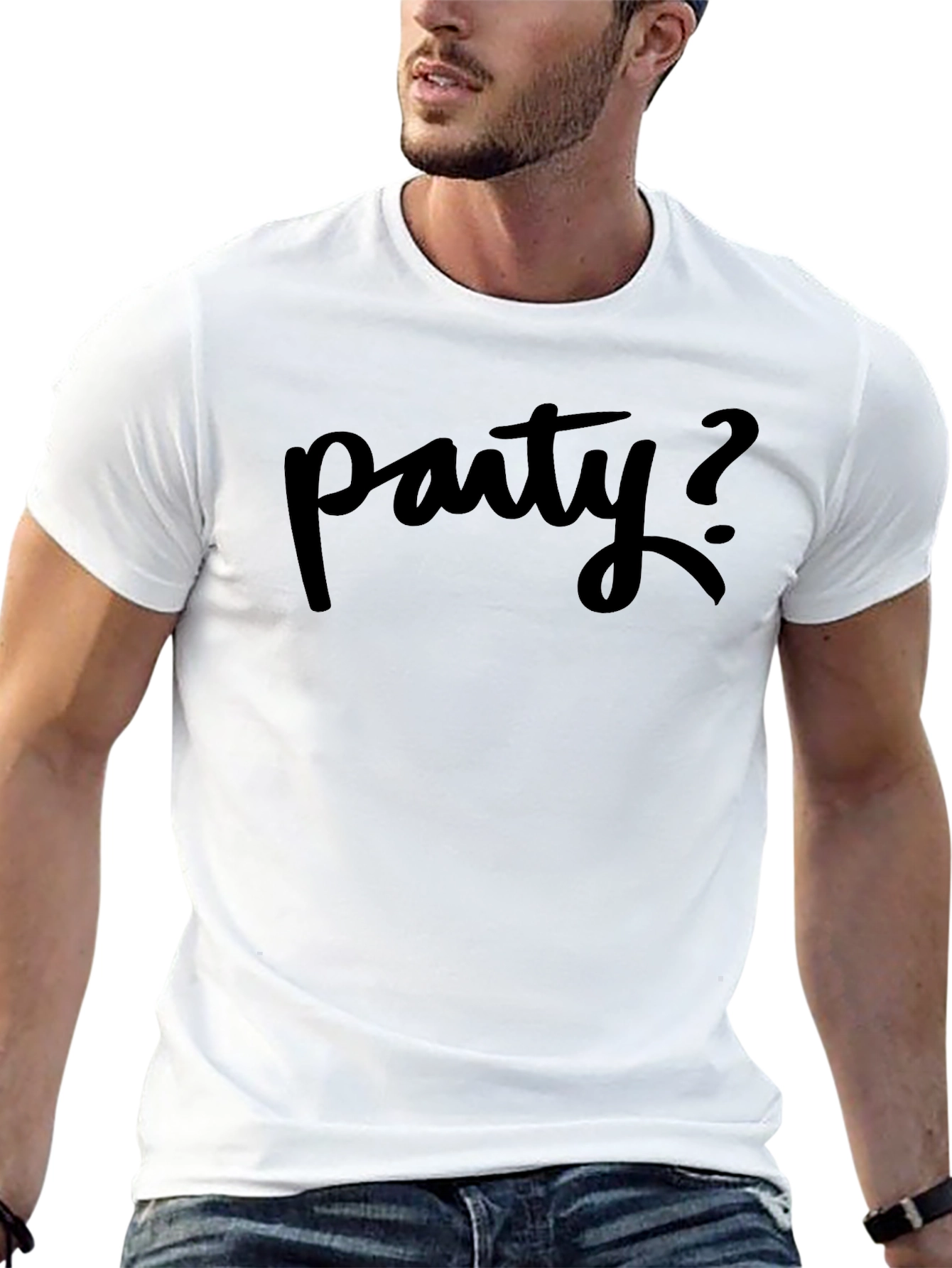 Party Question Mens Black T-Shirt