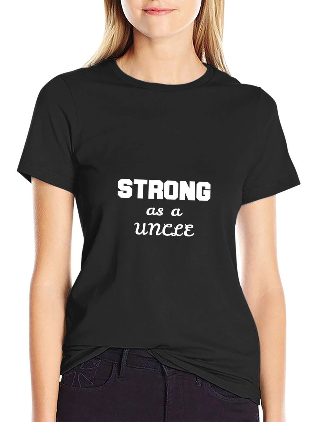 Strong As An Uncle Black Graphic Tee