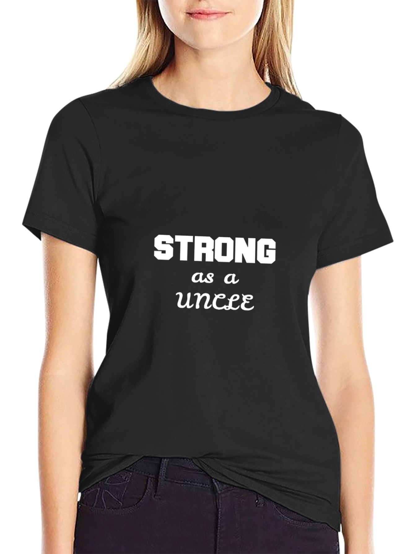 Strong As An Uncle Black Graphic Tee