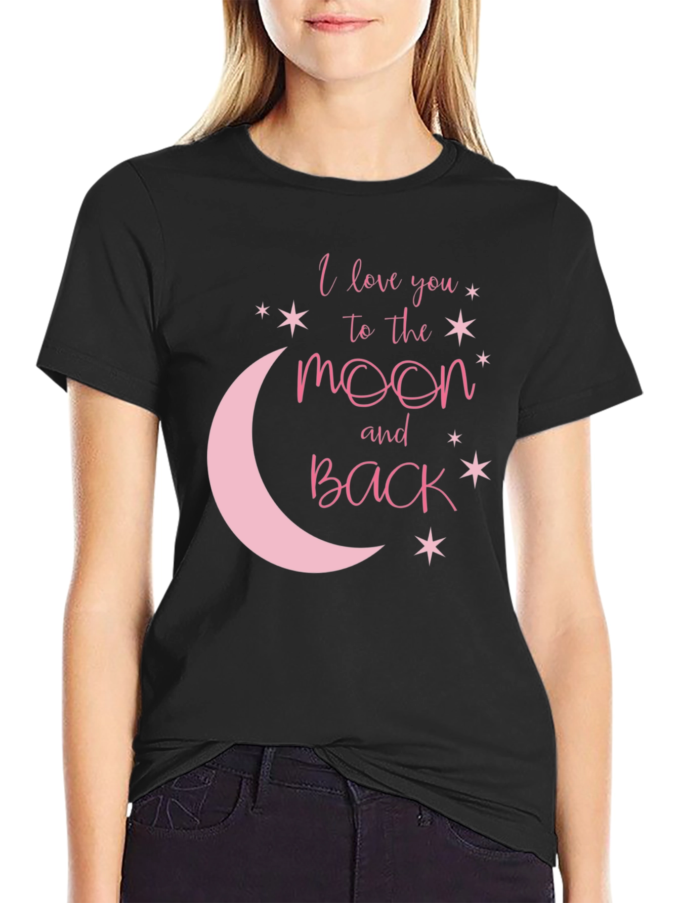 Love You to the Moon & Back Graphic Tee - Black