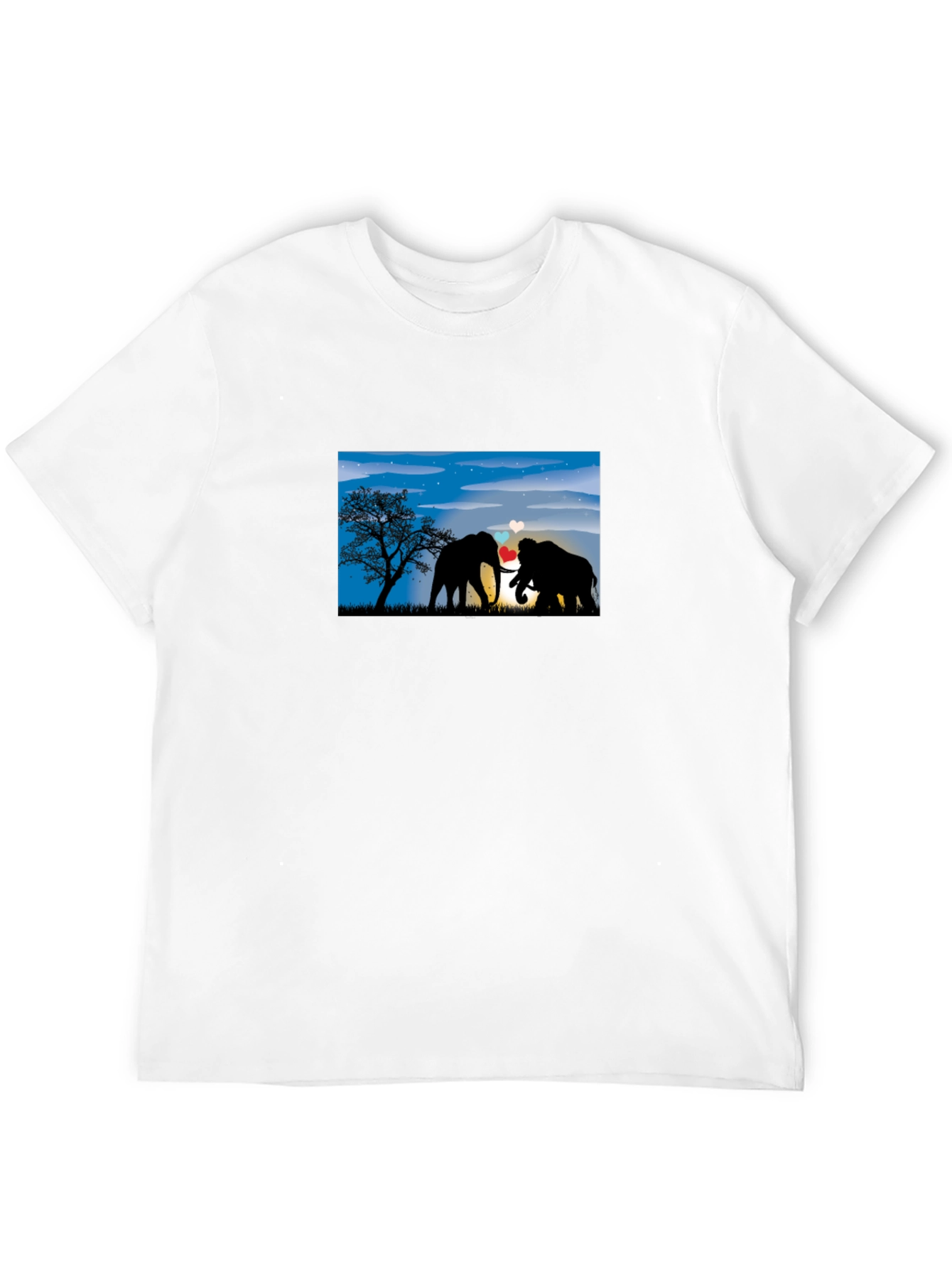 Elephant Love T-Shirt - Black Cotton Tee
