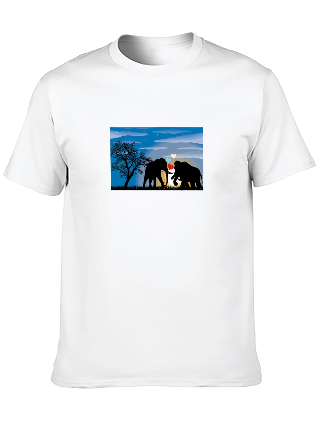 Elephant Love T-Shirt - Black Cotton Tee