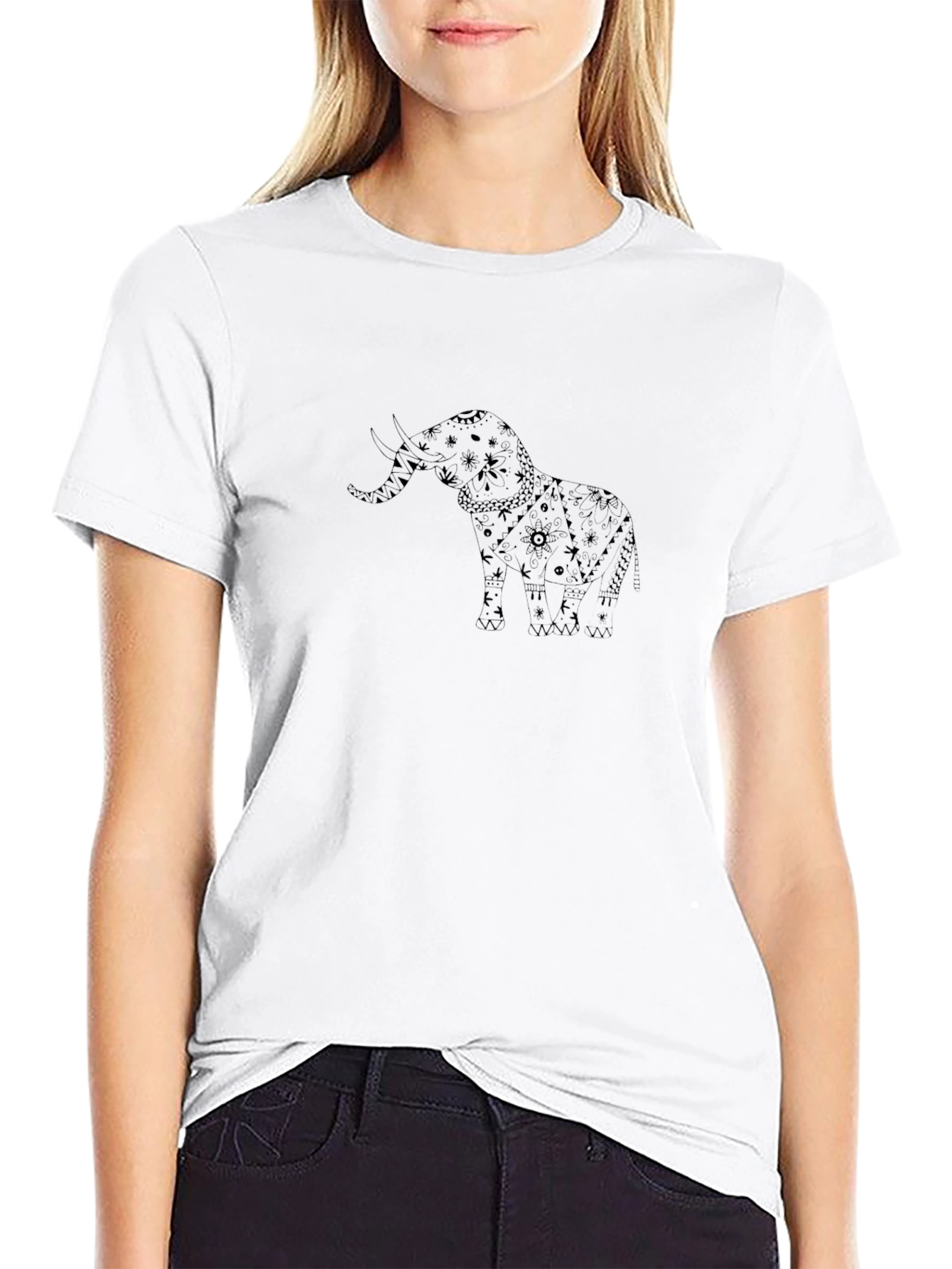 Elephant Graphic Black T-Shirt