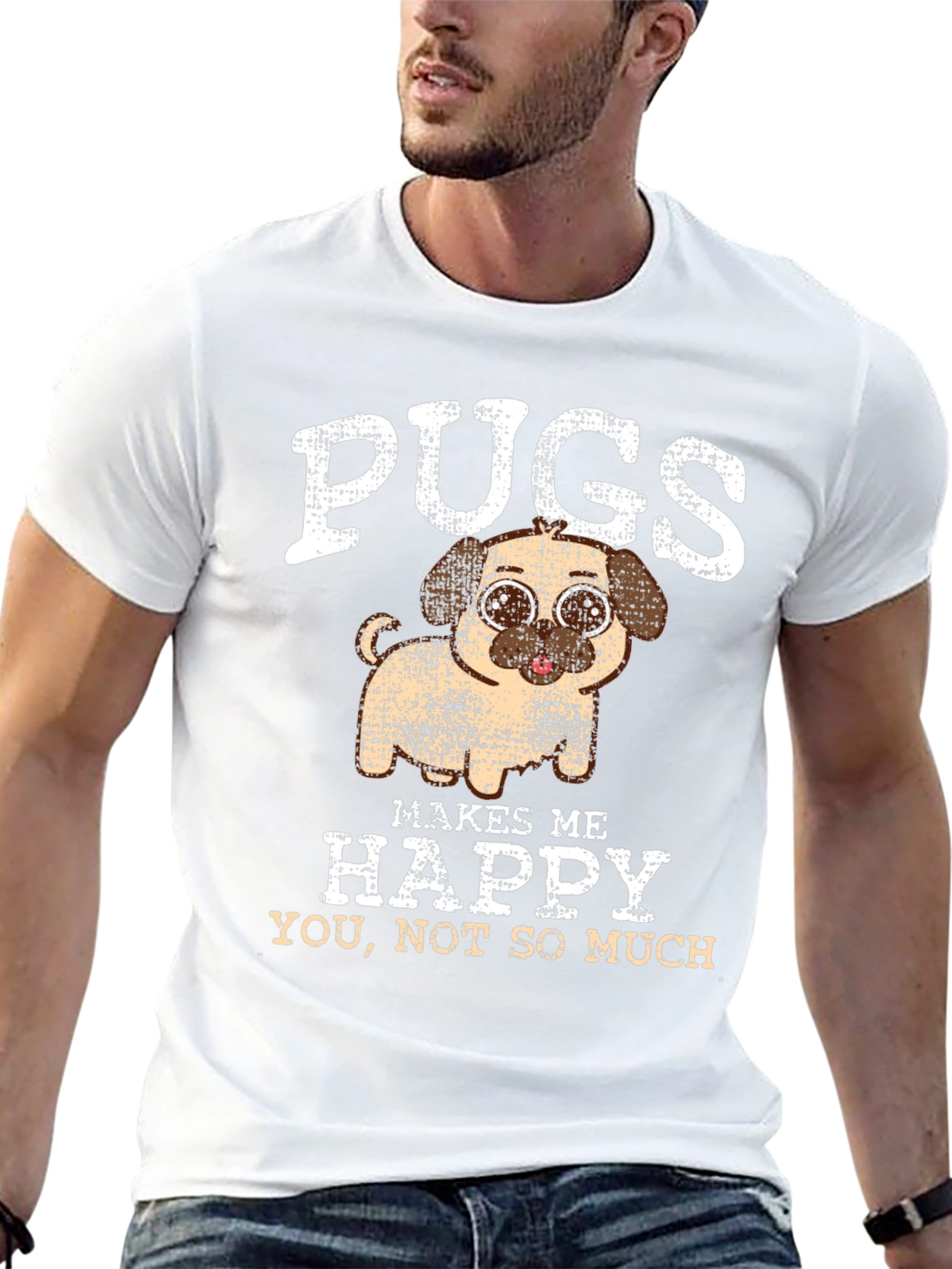 Pugs Make Me Happy Graphic Tee
