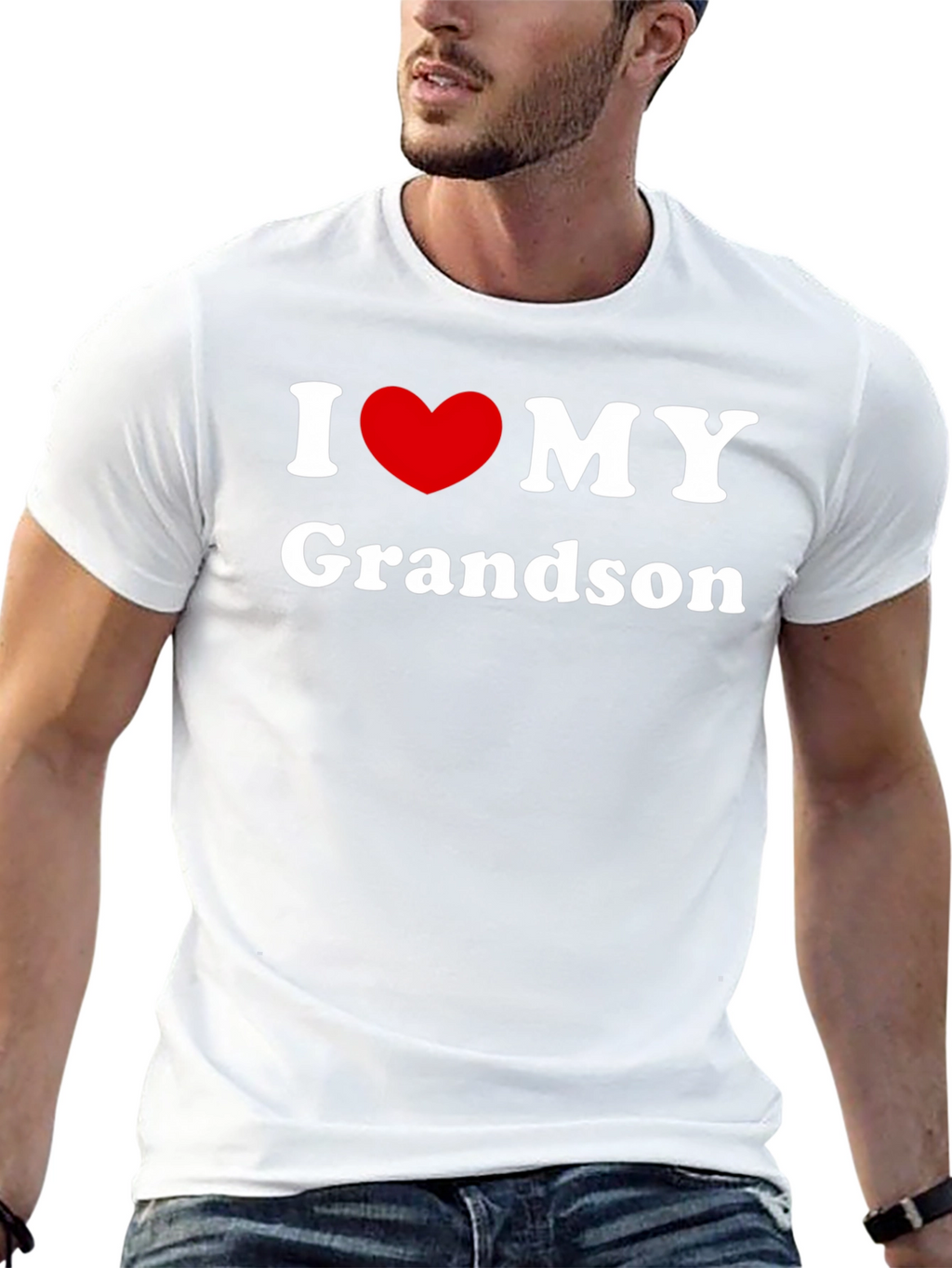 I Love My Grandson Black T-Shirt