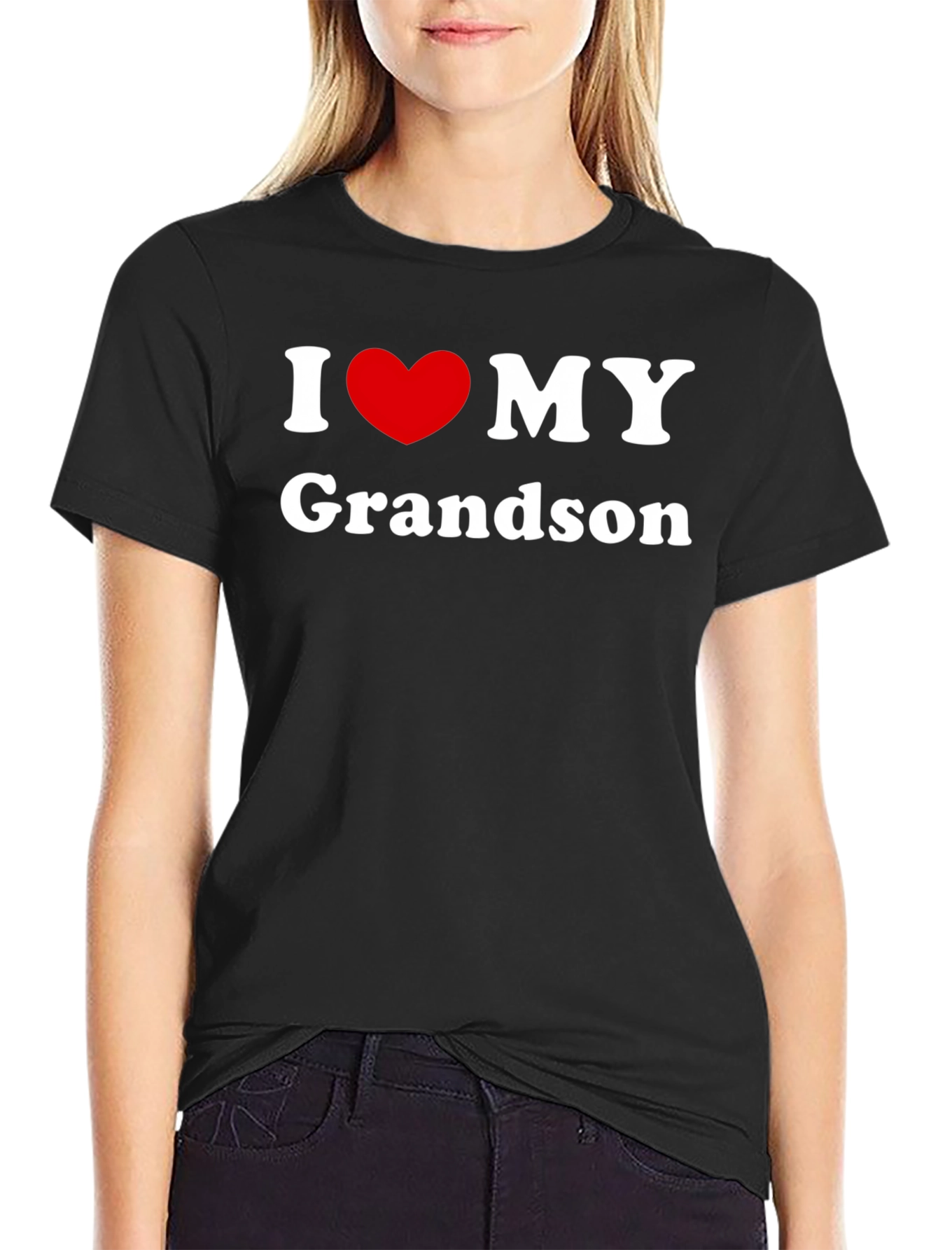 I Love My Grandson Black T-Shirt