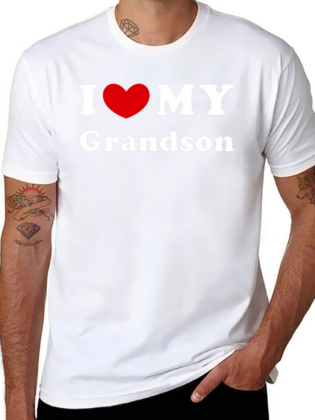 I Love My Grandson Black T-Shirt