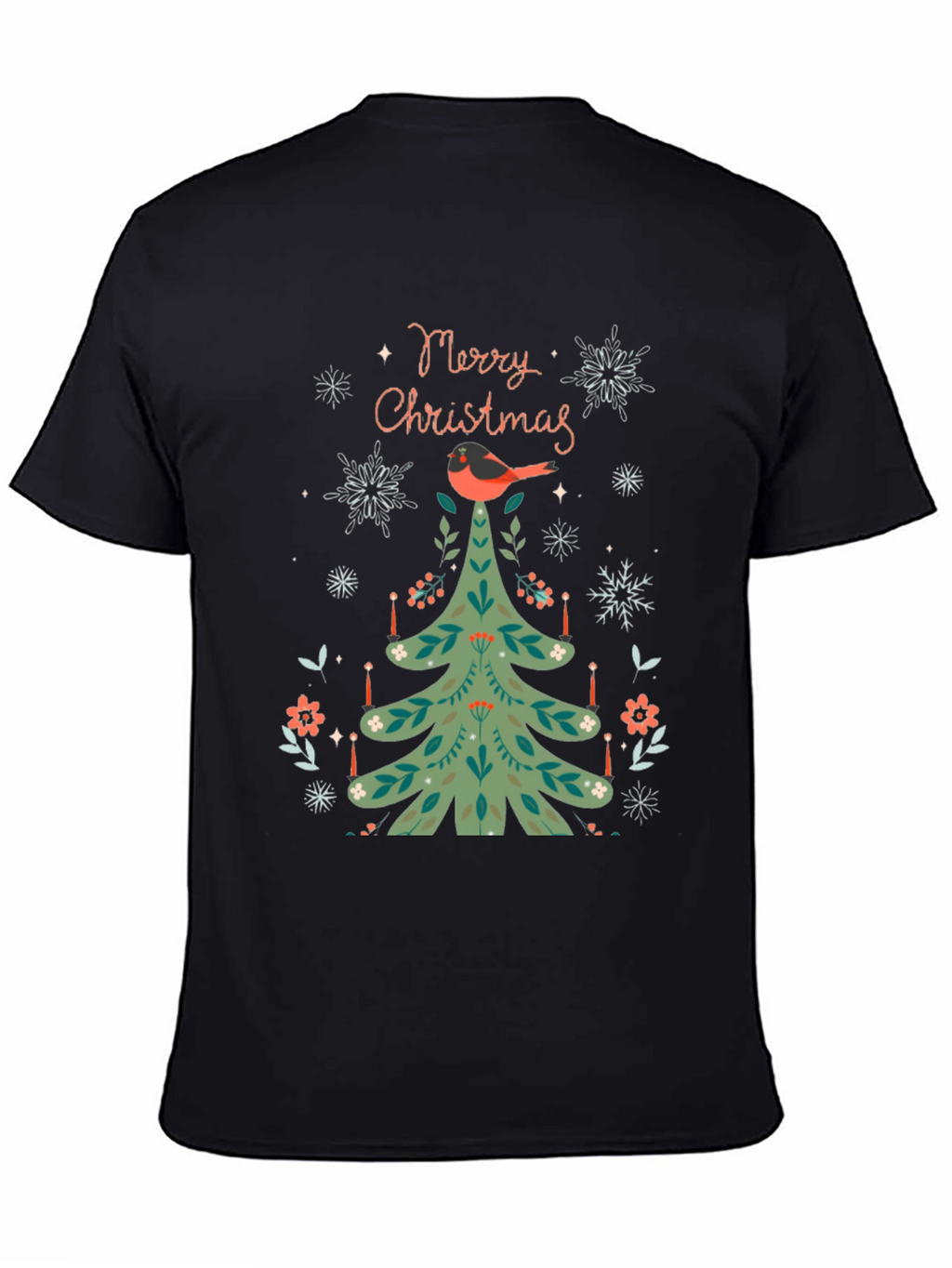 Festive Christmas Tree Bird T-Shirt