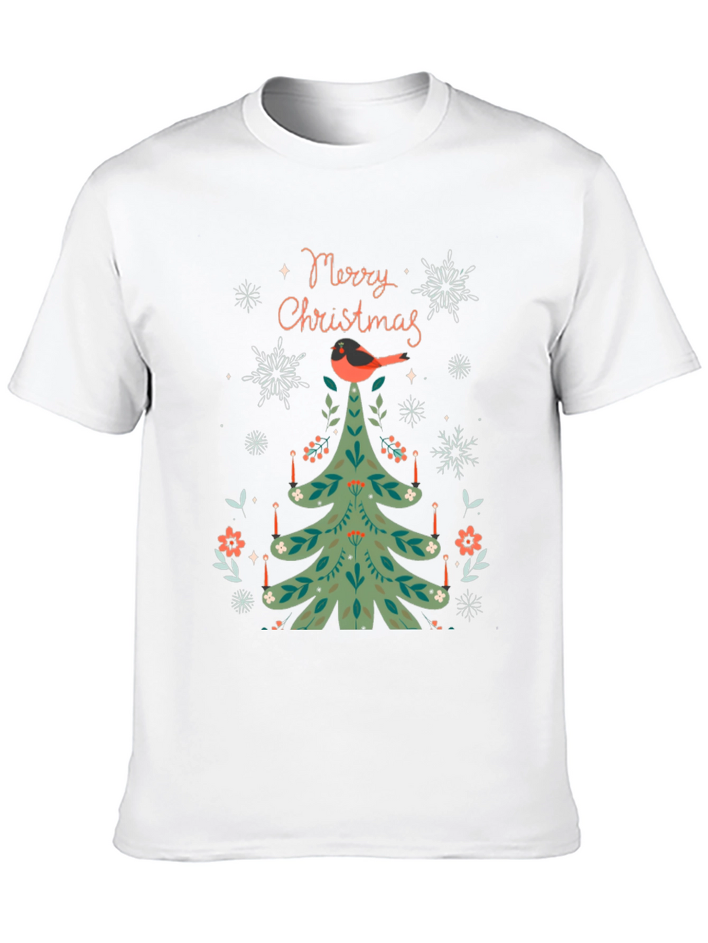 Festive Christmas Tree Bird T-Shirt