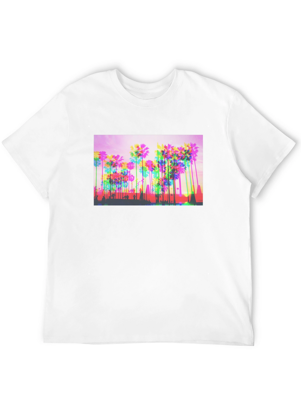 Retro Palm Tree Graphic Tee - Black