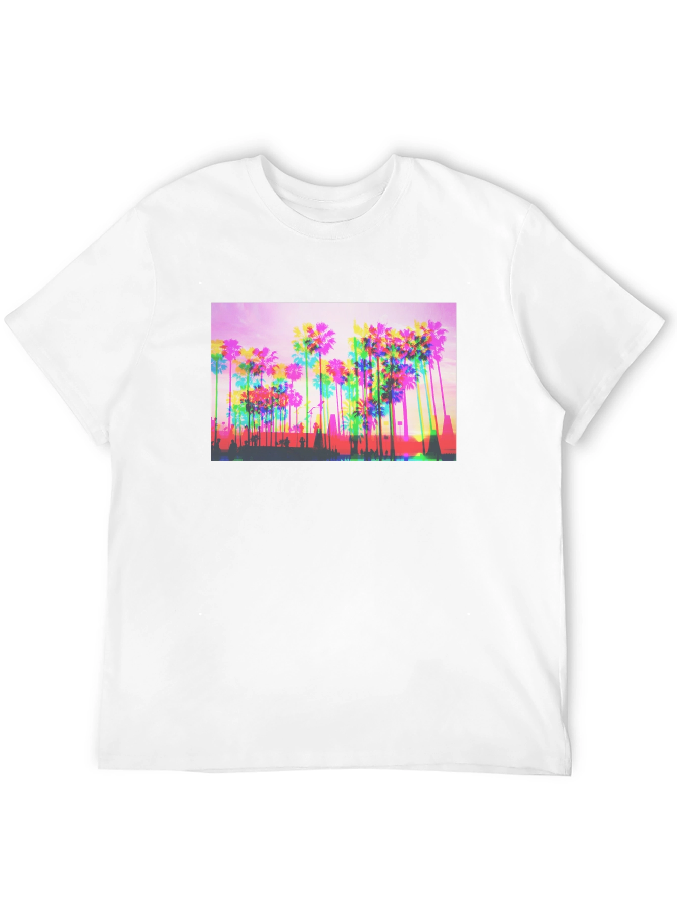 Retro Palm Tree Graphic Tee - Black