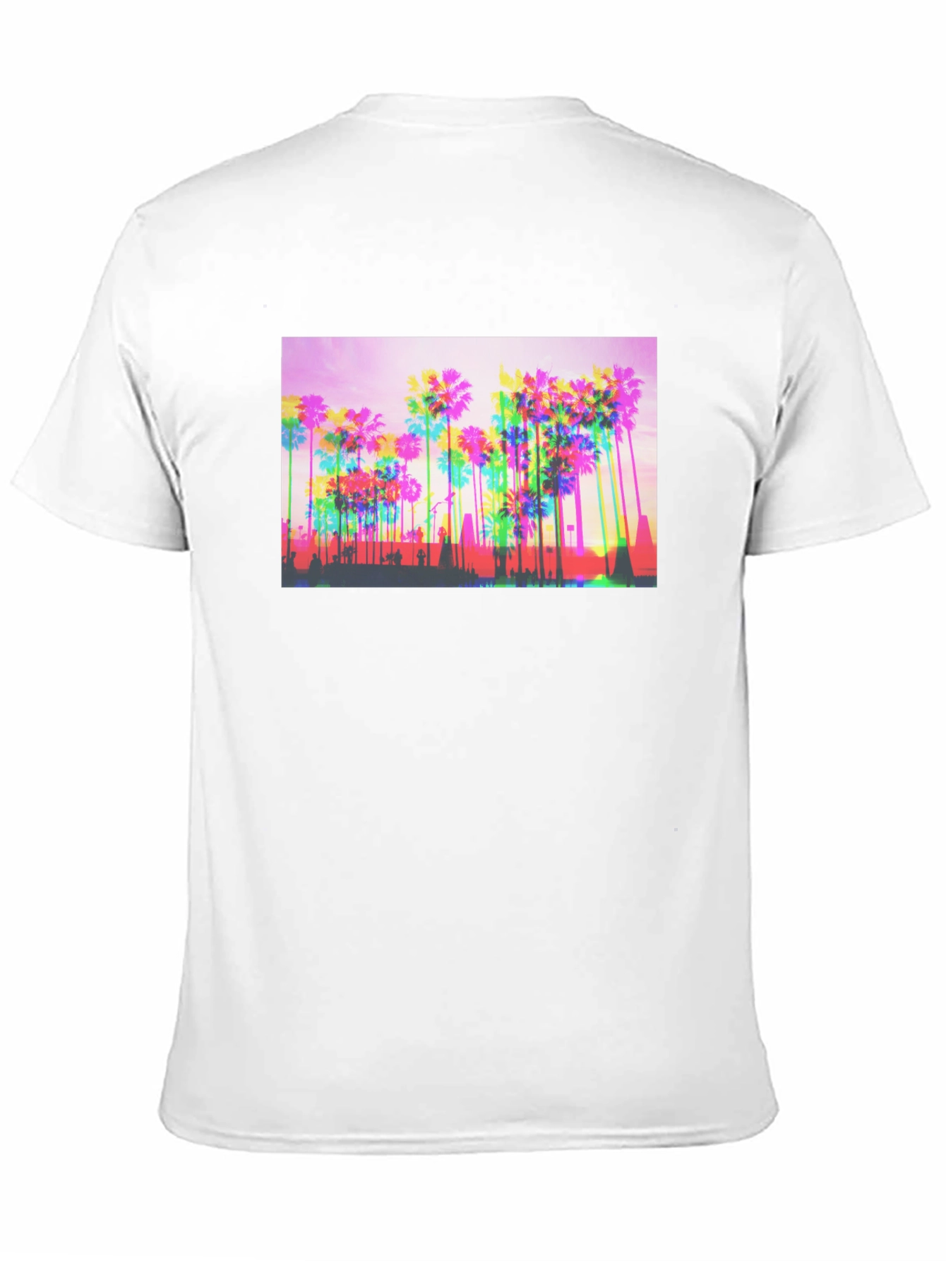Retro Palm Tree Graphic Tee - Black