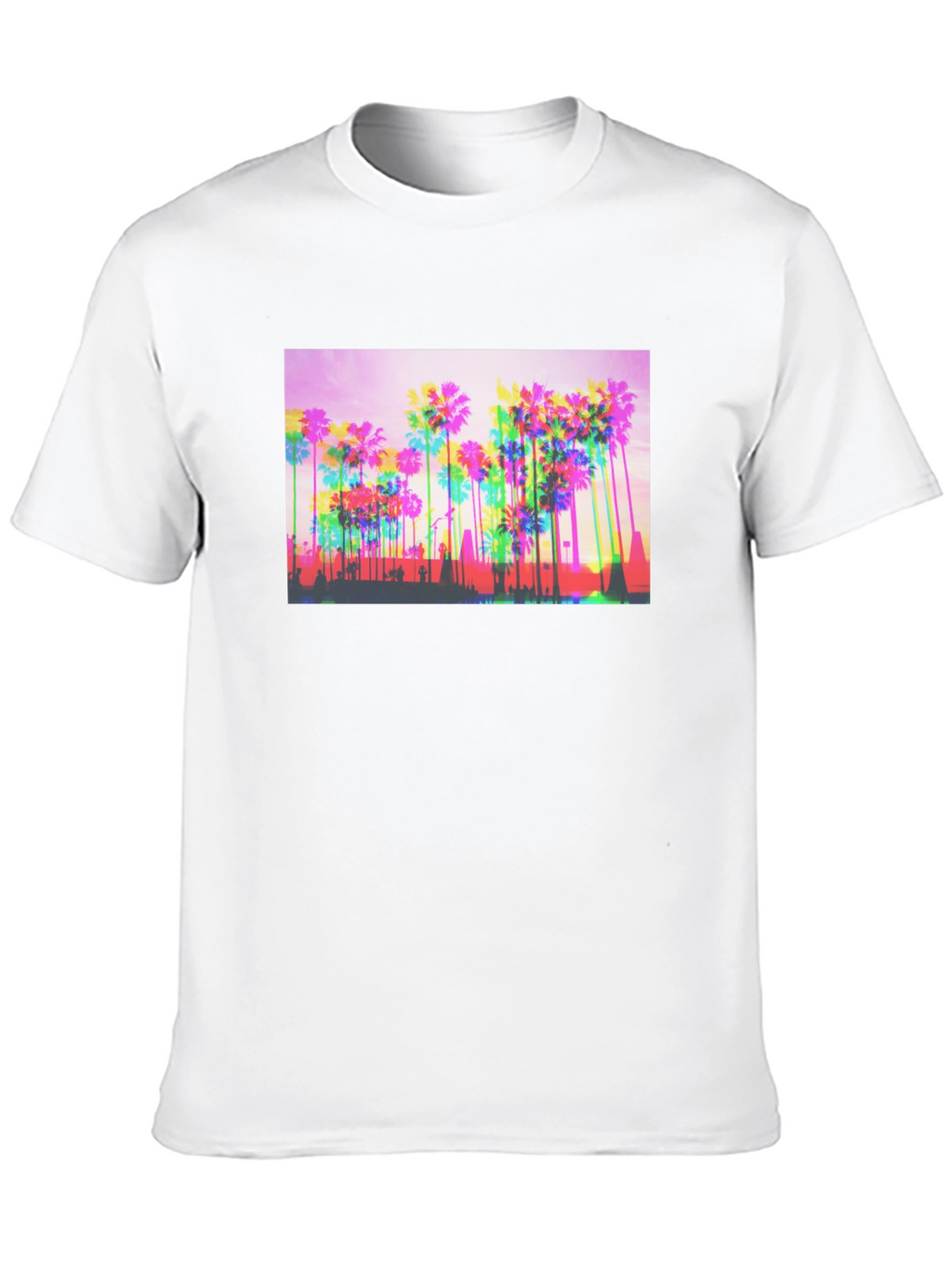 Retro Palm Tree Graphic Tee - Black
