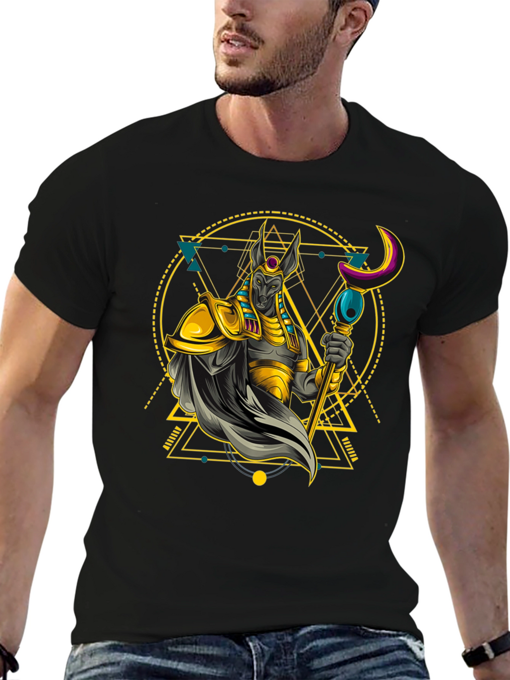 Anubis Graphic Tee - Egyptian God T-Shirt