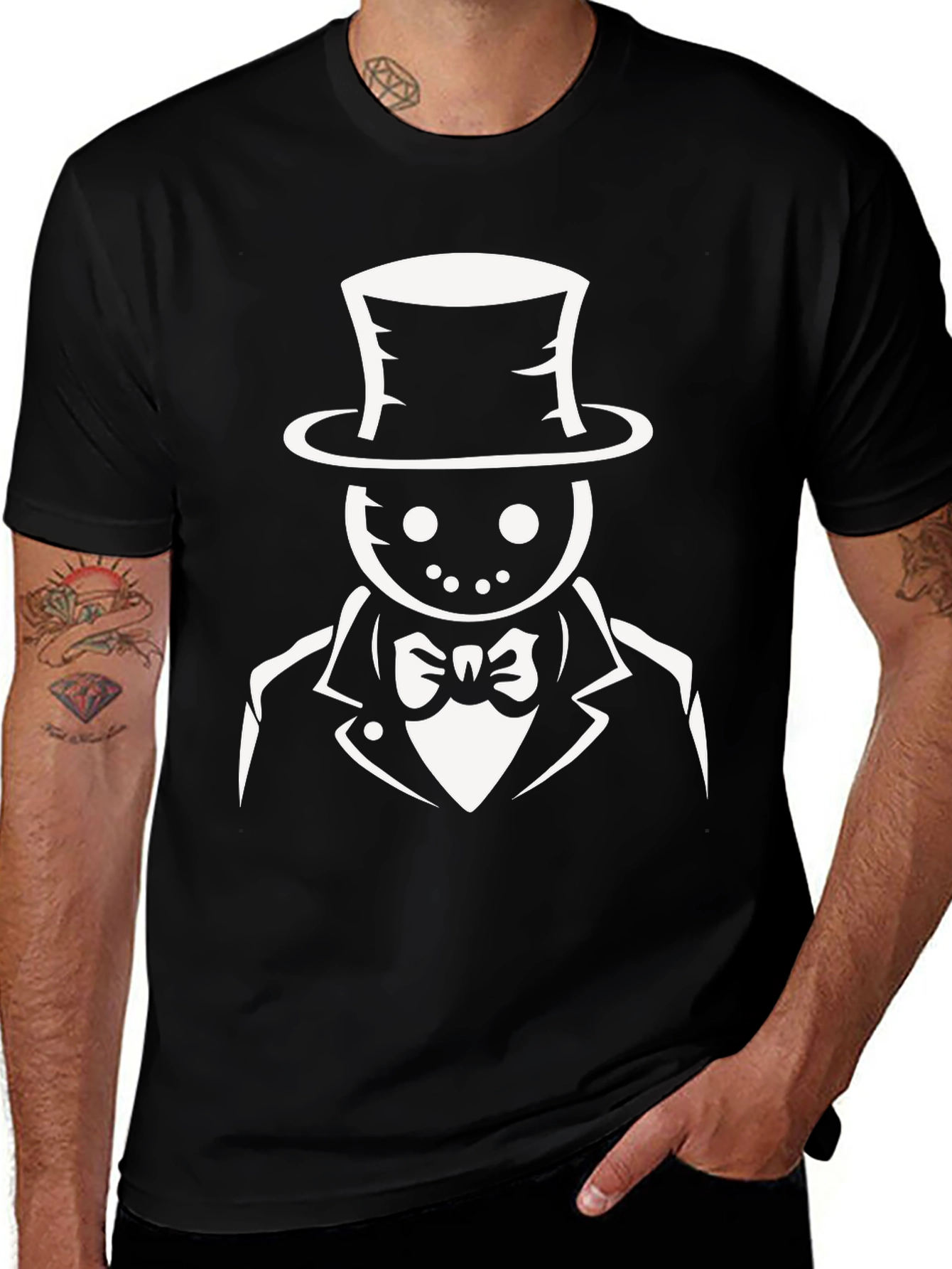 Dapper Horror T-Shirt - Top Hat & Bow Tie