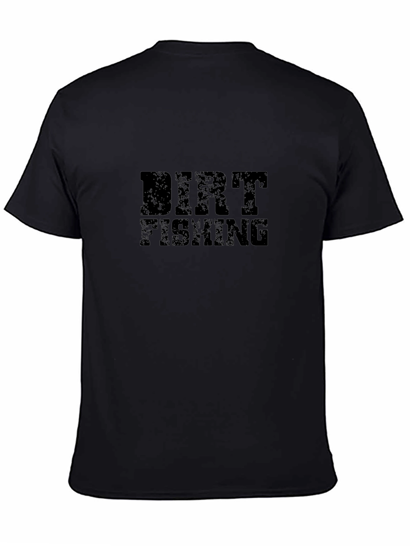 Dirt Fishing Graphic Tee - Black Cotton T-Shirt