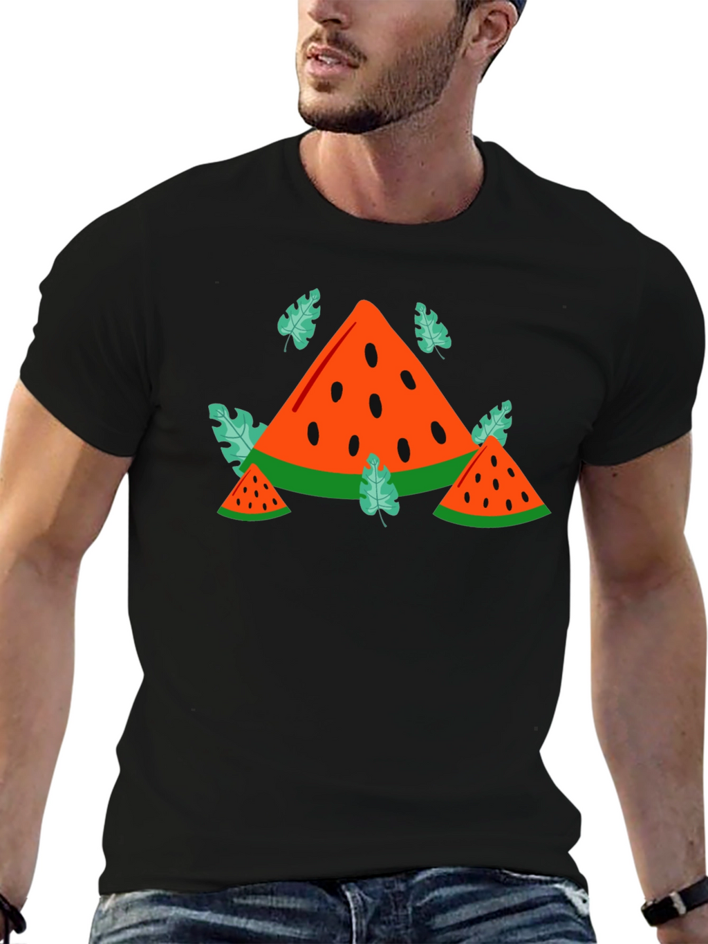 Watermelon Graphic Black T-Shirt