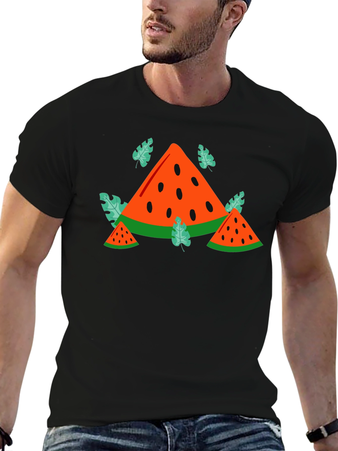 Watermelon Graphic Black T-Shirt