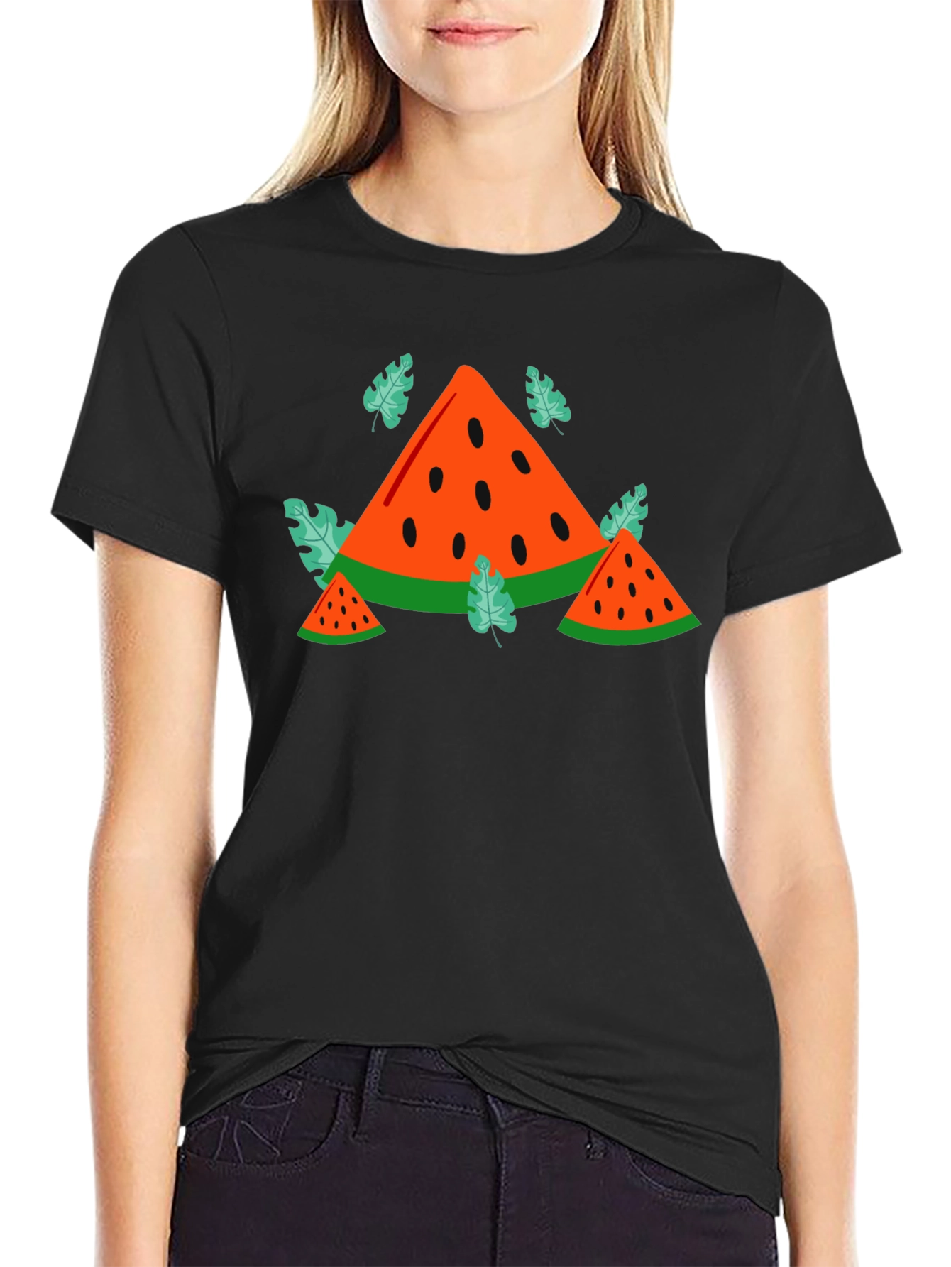 Watermelon Graphic Black T-Shirt