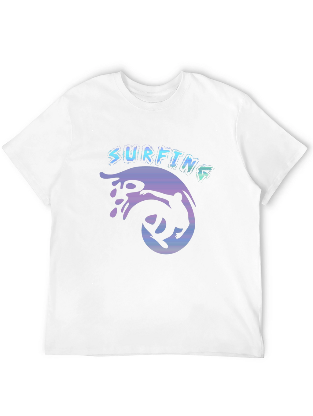 Surfing Graphic Tee - Black Cotton T-Shirt