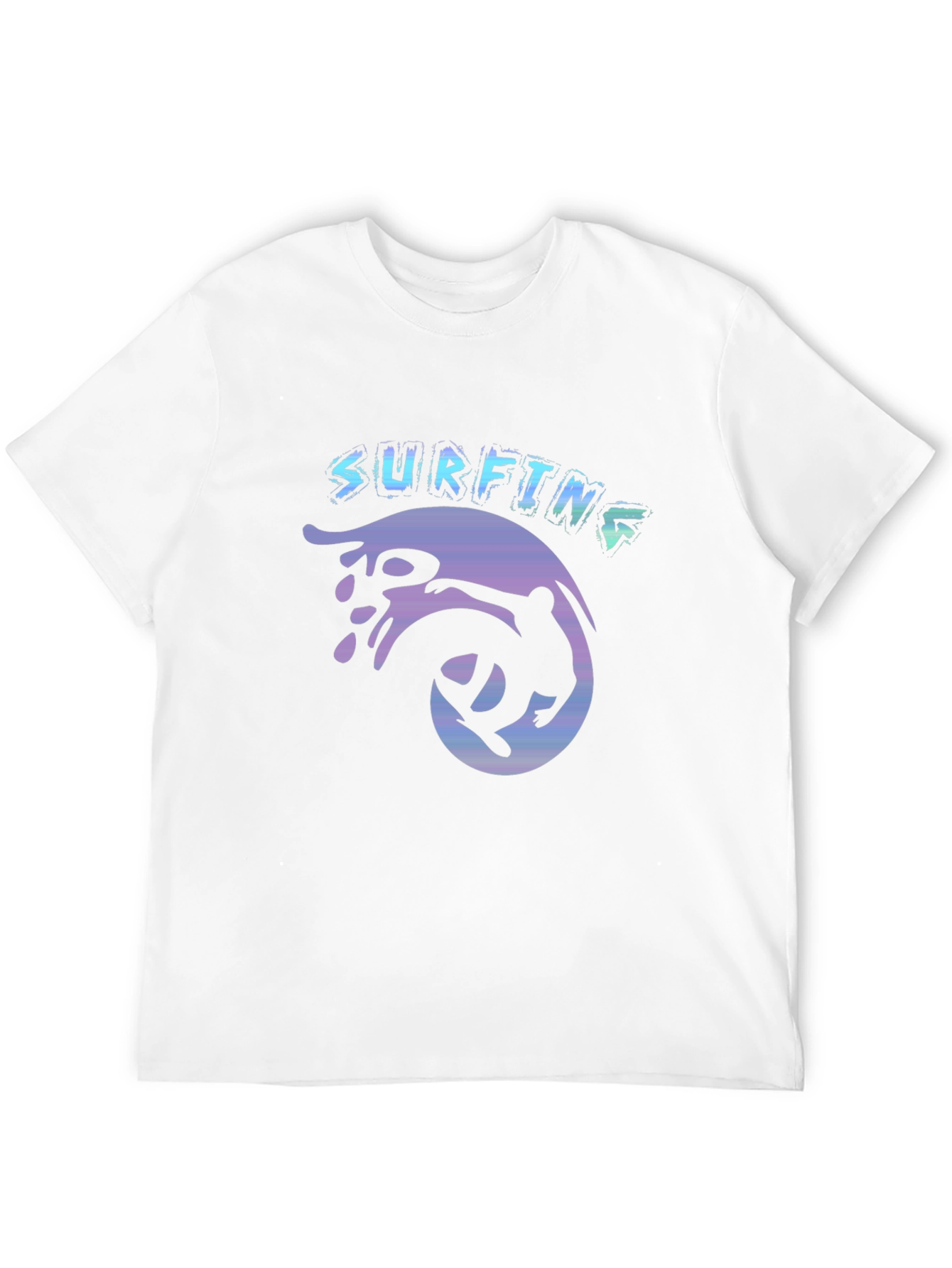 Surfing Graphic Tee - Black Cotton T-Shirt