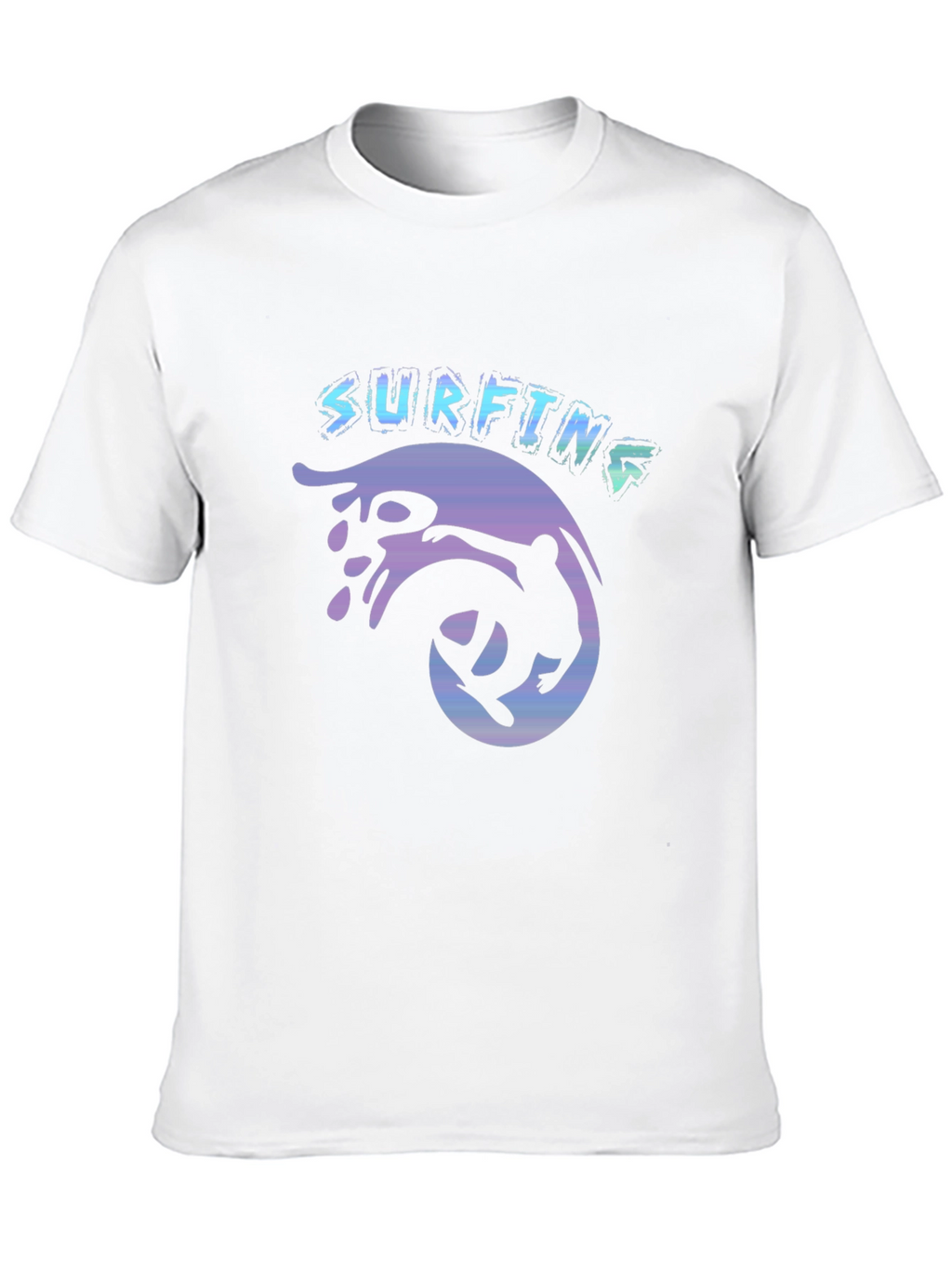 Surfing Graphic Tee - Black Cotton T-Shirt