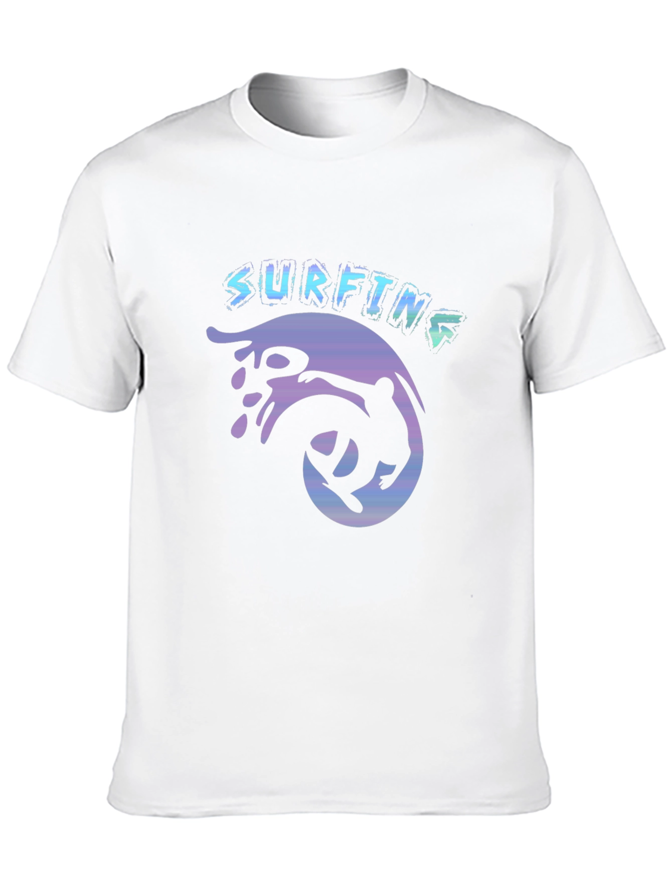 Surfing Graphic Tee - Black Cotton T-Shirt